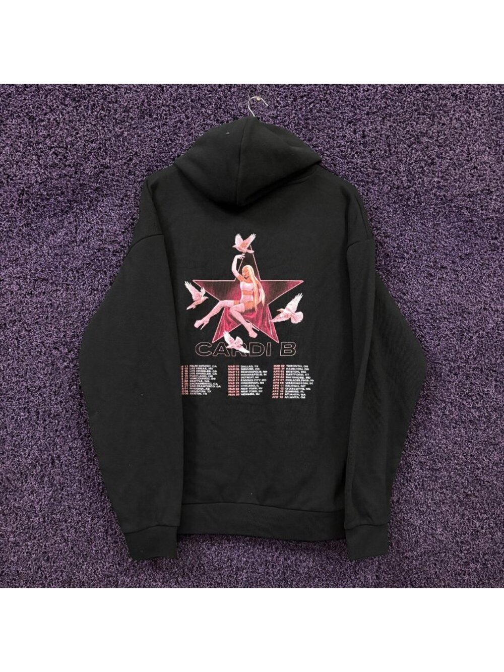 Cardi B Little Miss Drama Tour Dates Oversized Rap Hoodie L